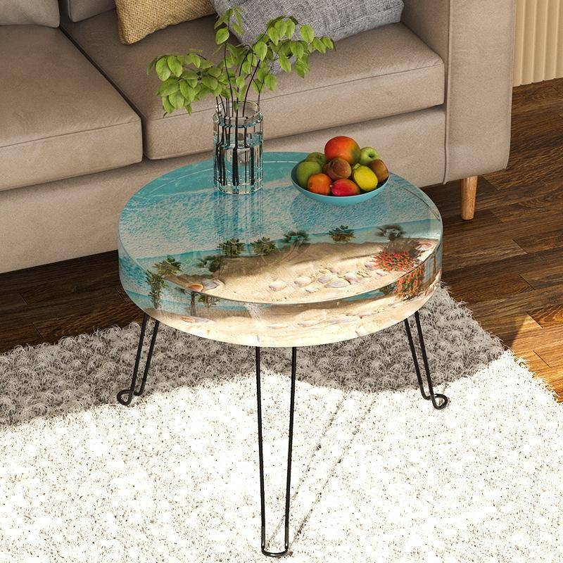 DIY Crystal Drip Rubber Round Table Mold Quicksand Table Silicone Mold 35cm Round Table Mold