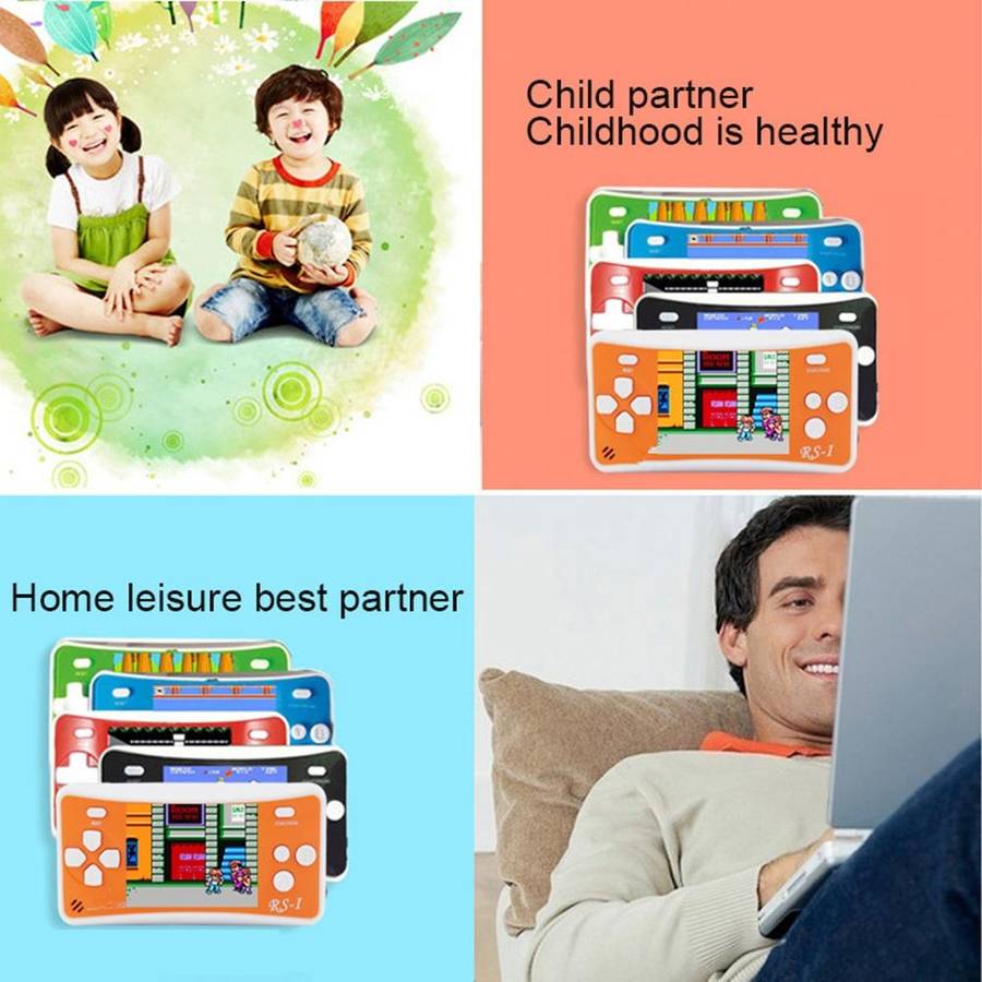 RS-1 Retro Portable Handheld Game Console, 2.5 inch 8 Bits True Color LCD, Built-in 152 Kinds Gam...