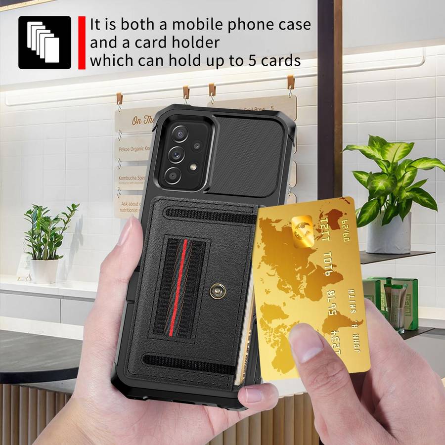 For Samsung Galaxy A53 5G ZM06 Card Bag TPU + Leather Phone Case(Black)