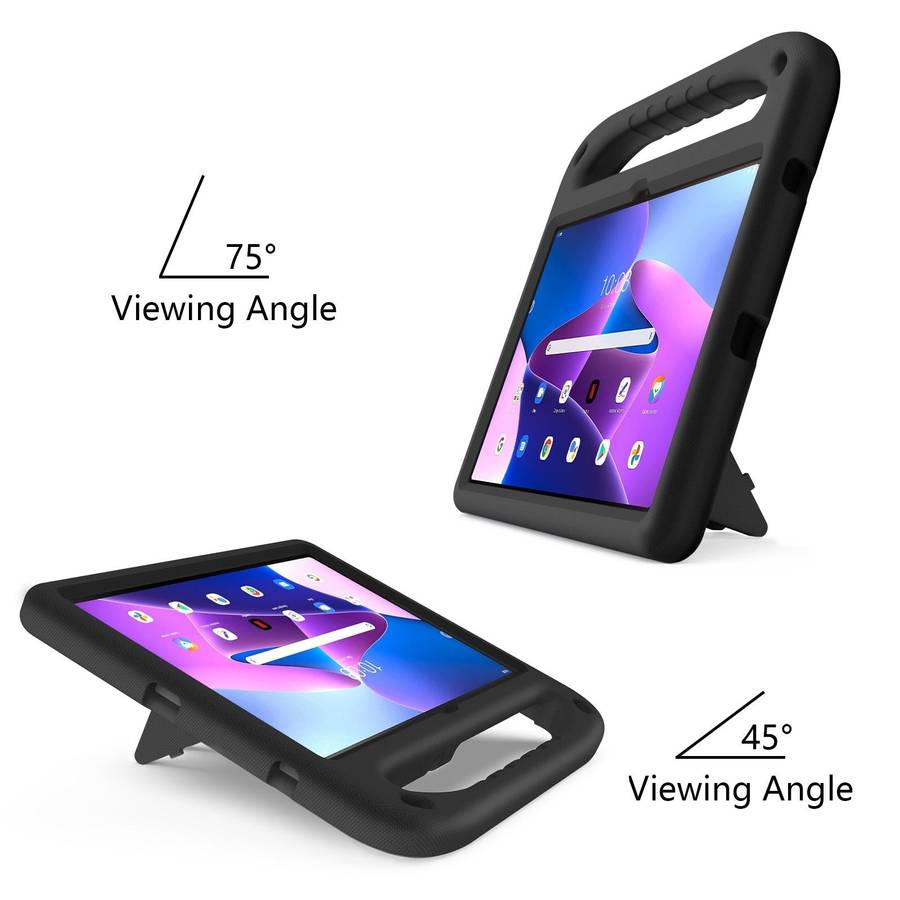 For Lenovo Tab M10 Plus 10.6 3rd Gen 2022 Handle EVA Shockproof Tablet Case with Holder(Black)