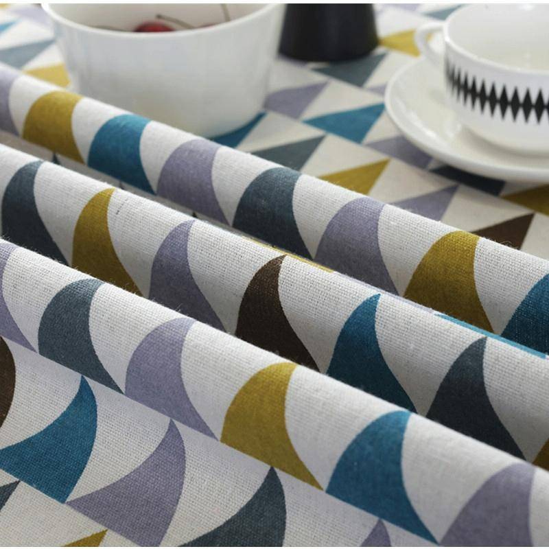 Polyester Cotton Round Tablecloth Dust-proof Cotton and Linen Printing Tablecloth, Diameter:120cm...