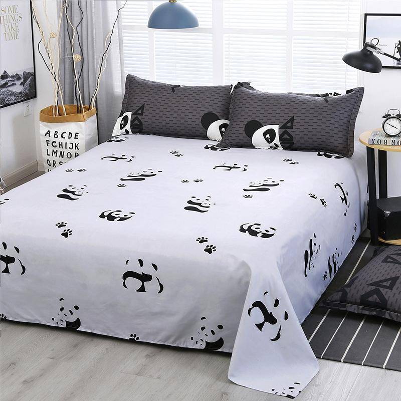 4 PCS/Set Bedding Set Happy Family Pattern Duvet Cover Flat Sheet Pillowcase Set, Size:2M(Panda B...