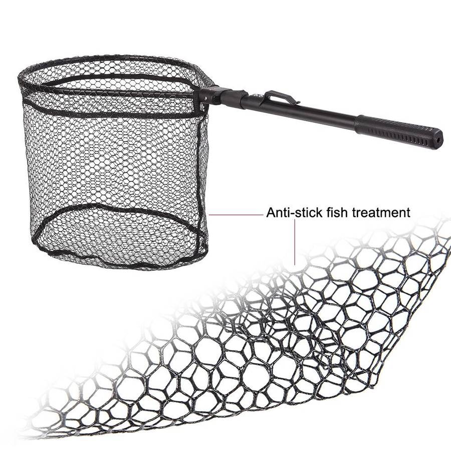 LEO 27984 Aluminum Alloy Quick Folding Fishing Net(Black)