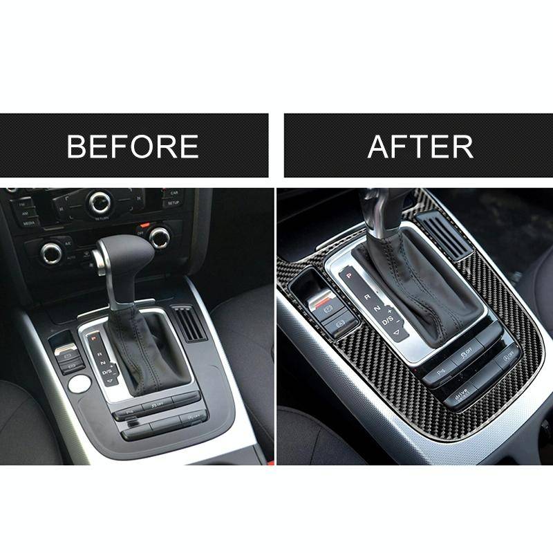 Car Carbon Fiber Gear Position Panel Decorative Sticker for Audi 2010-2018 Q5 / 2009-2016 A4L / 2...