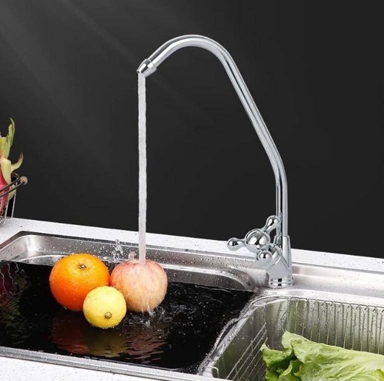 1/4 Quick Connect Faucet Small Three Prong Quick Connect Kitchen Water Purifier Faucet(2 Point Qu...