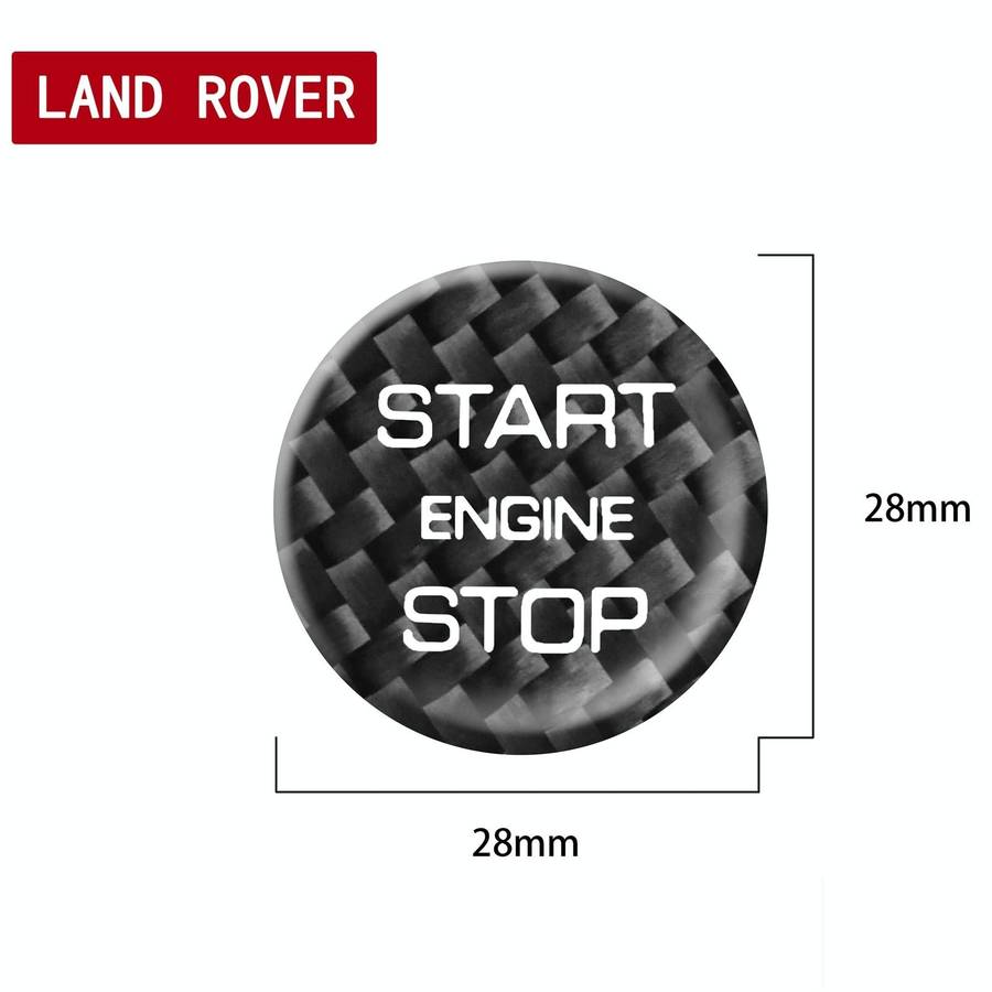 Car Carbon Fiber Engine Start Button Decorative Cover Trim for Land Rover Discovery 2016-2019 (Bl...