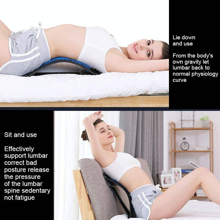 Lumbar Traction Stretching Device Posture Corrector Waist Support Spine Pain Relief Back Massage ...