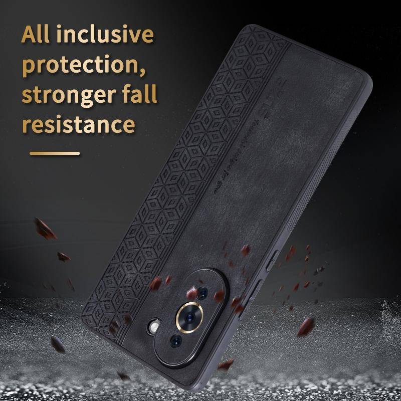 For Huawei nova 10 AZNS 3D Embossed Skin Feel Phone Case(Black)