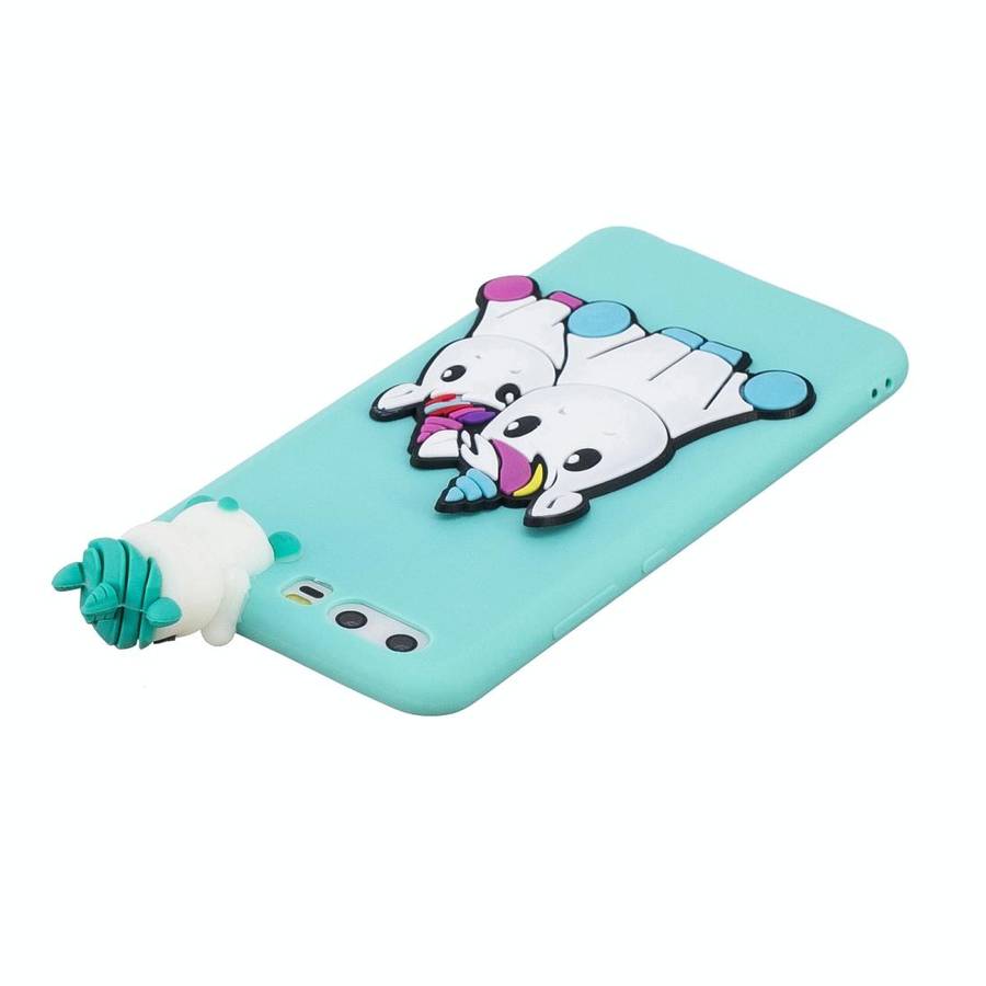 For Huawei P10 3D Cartoon Pattern Shockproof TPU Protective Case(Couple Unicorn)