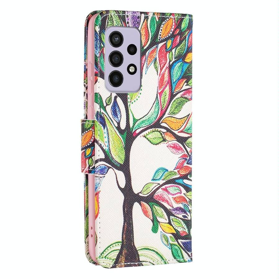 For Samsung Galaxy A33 5G Colored Drawing Pattern Leather Phone Case(Life Tree)