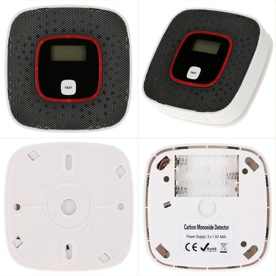 Carbon Monoxide Detector Gas Alarm Sensor Poisoning Gas Tester Human Voice Warning Detector with ...