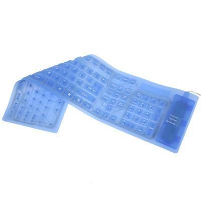 109 Keys USB 2.0 Full Sized Waterproof Flexible Silicone Keyboard (Blue)