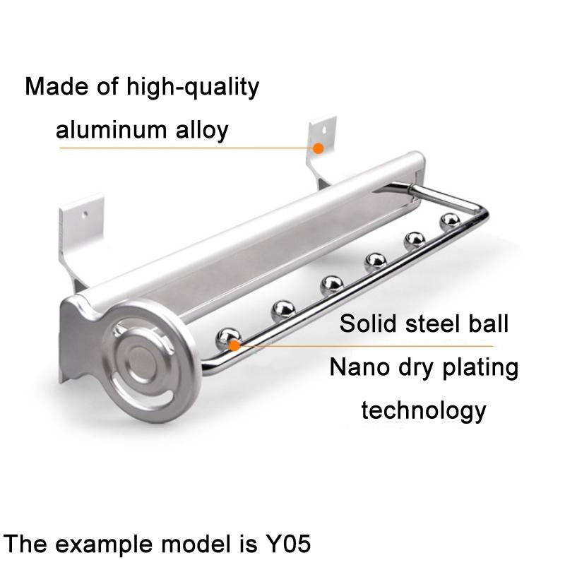 Y02 Extendable 14 inches Wardrobe Hardware Push-Pull Hanging Rod Clothes Rail