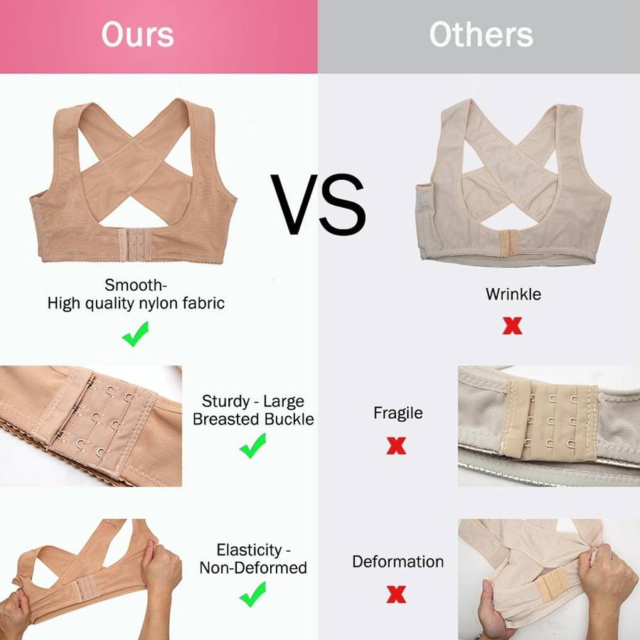 Women Ultrathin Kyphosis Correction Shoulder Support Tight-fitting Orthopedic Belt, Size:L(Flesh ...