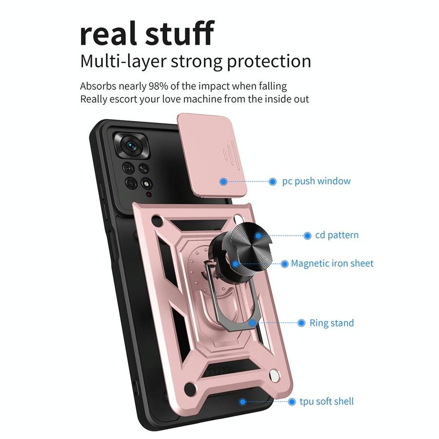 For Xiaomi Redmi Note 11 Pro (Global) Sliding Camera Cover TPU+PC Phone Case(Blue)