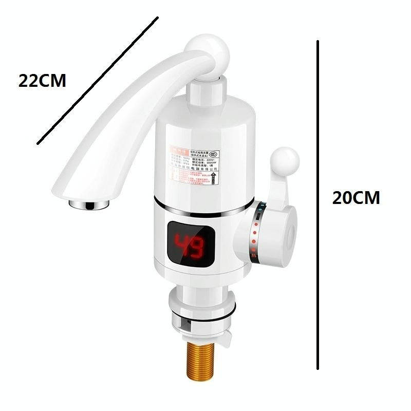 Digital Display Electric Heating Faucet Instant Hot Water Heater CN Plug Digital Horizontal Tube ...