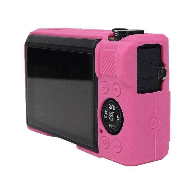 For Canon PowerShot G7 X Mark III / G7X3 Soft Silicone Protective Case with Lens Cover(Rose Red)