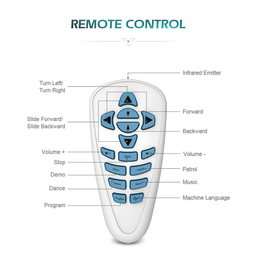 JJR/C R11 CADY WIKE Smart Touch Control Robot with LED Light, Support Waling / Sliding Mode (Blue)