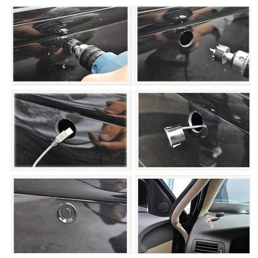 Car Buzzer Reverse Backup Radar System - Premium Quality 2 Parking Sensors Car Reverse Backup Rad...
