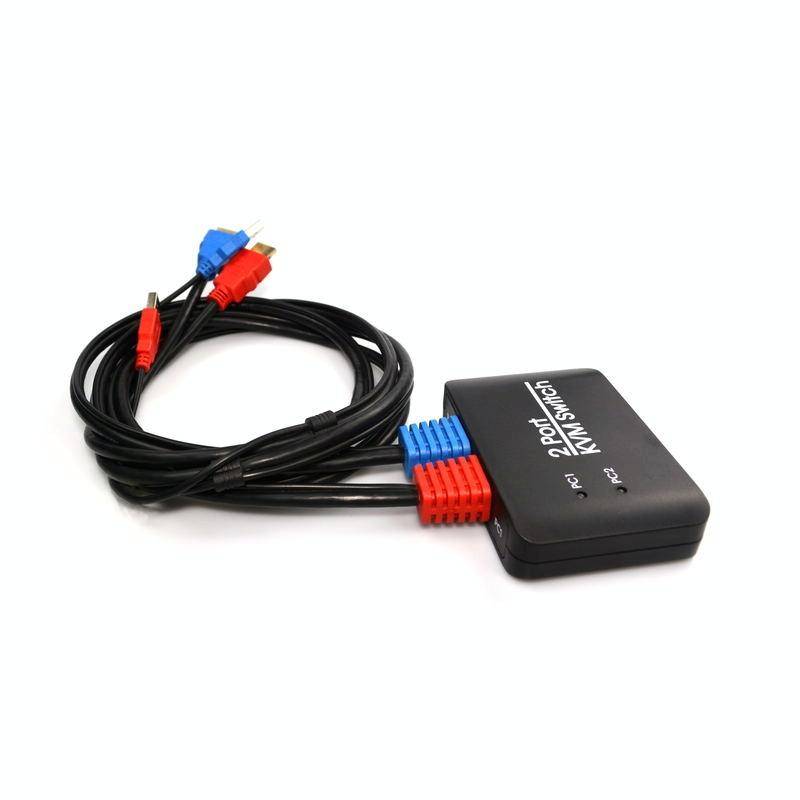 2 Ports USB HDMI KVM Switch Switcher with Cable for Monitor, Keyboard, Mouse, HDMI Switch, Suppor...