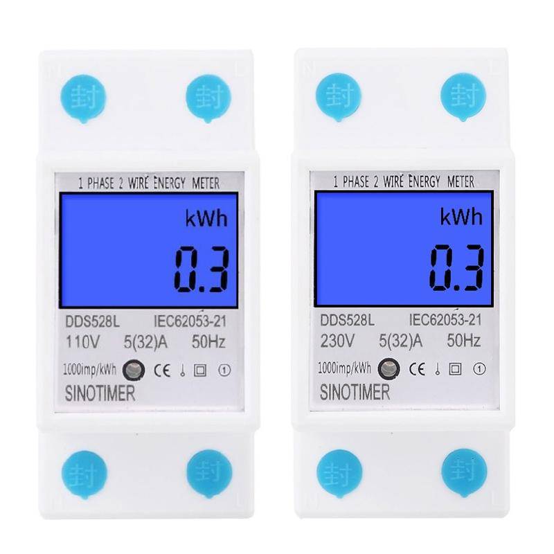 DDS528L Backlight Display Home Single-phase Rail Energy Meter 5-32A(230V 50Hz)