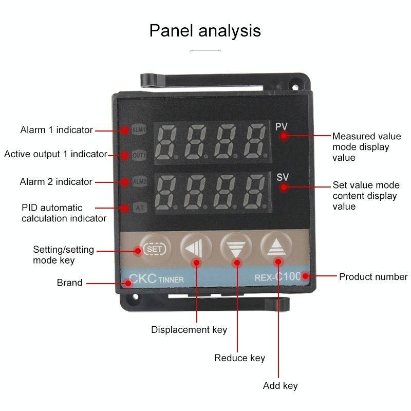 REX-C100 Thermostat + Thermocouple + SSR-60 DA Solid State Module Intelligent Temperature Control...