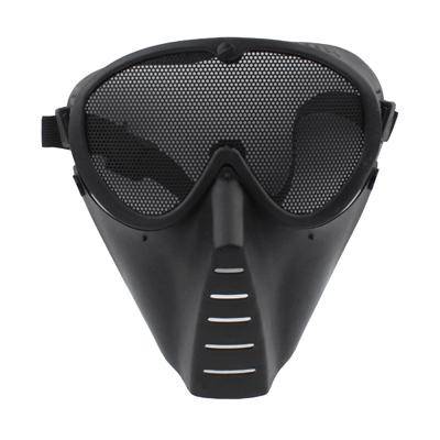 Plastic Full Face Guard Mask with Mesh Goggles for Outdoor Survival Airsoft Paintball Games(Black)