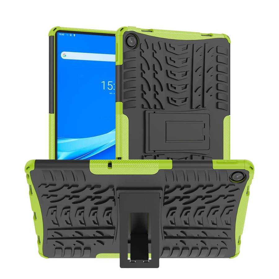 For Lenovo Tab M10 Plus 10.6 3rd Gen 2022 Tire Texture TPU+PC Shockproof Case with Holder(Green)