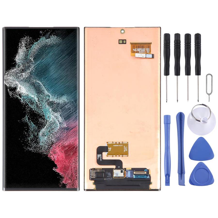 Original Super AMOLED LCD Screen For Samsung Galaxy S22 Ultra 5G SM-S908B with Digitizer Full Ass...