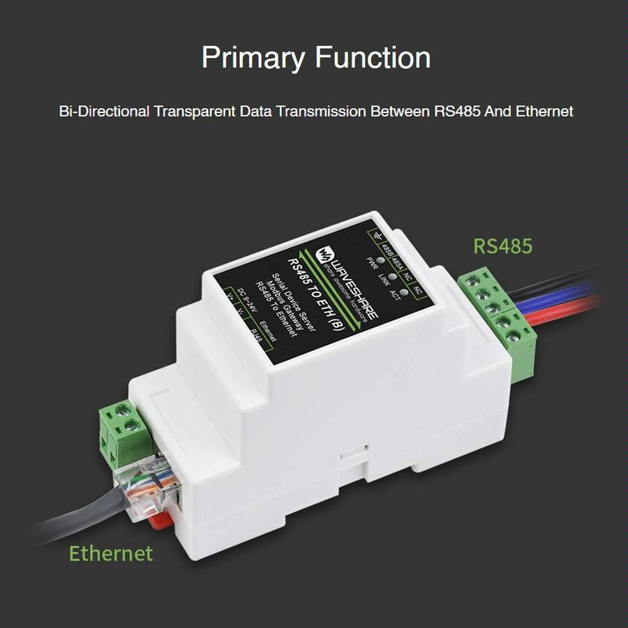 Waveshare RS232 to RJ45 Module TCP/IP to Serial Converters