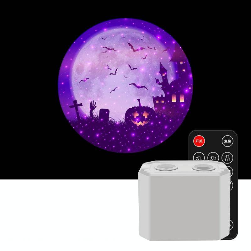C210 Christmas / Halloween / Tanabata Colorful Laser Star Projection Light Night Light(Halloween 3)
