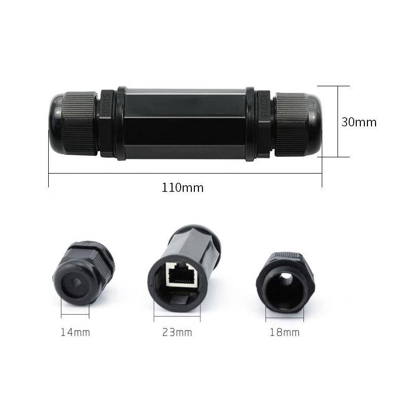 RJ45 Waterproof Connector Double Head Lan Coupler Adapter