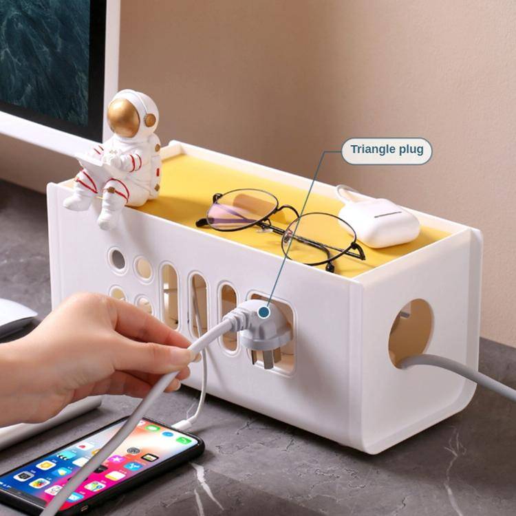 XM009 Plastic Plug-In Electric Wire Storage Box Power Board Wire Clip Box Charger Storage Finishi...
