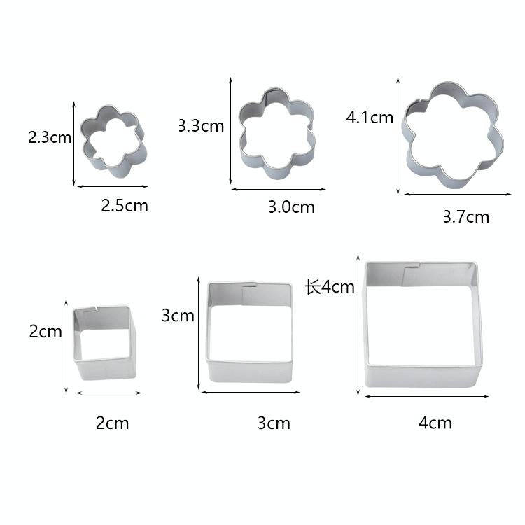 24 PCS / Set Stainless Steel DIY Cookie Biscuits Molds Geometry Baking Tools (Rectangle)