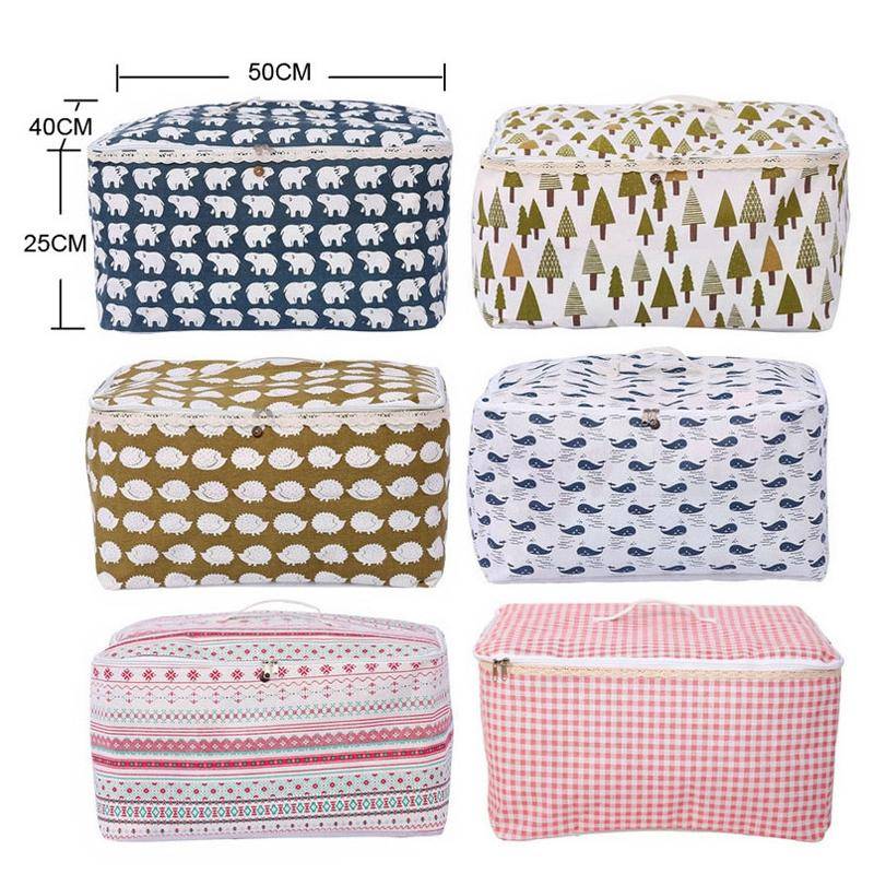Clothes Organizer Moving Bag Canvas Zipper Quilt Storage Bag, Size: Large(Big Tree)