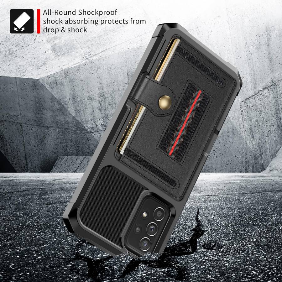 For Samsung Galaxy A53 5G ZM06 Card Bag TPU + Leather Phone Case(Black)