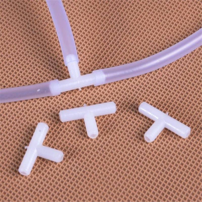 10 PCS 4mm T Shape 3-Way Plastic Fish Tank Acuarios Aquarium Air Pump Line Tubing Joints Connecto...