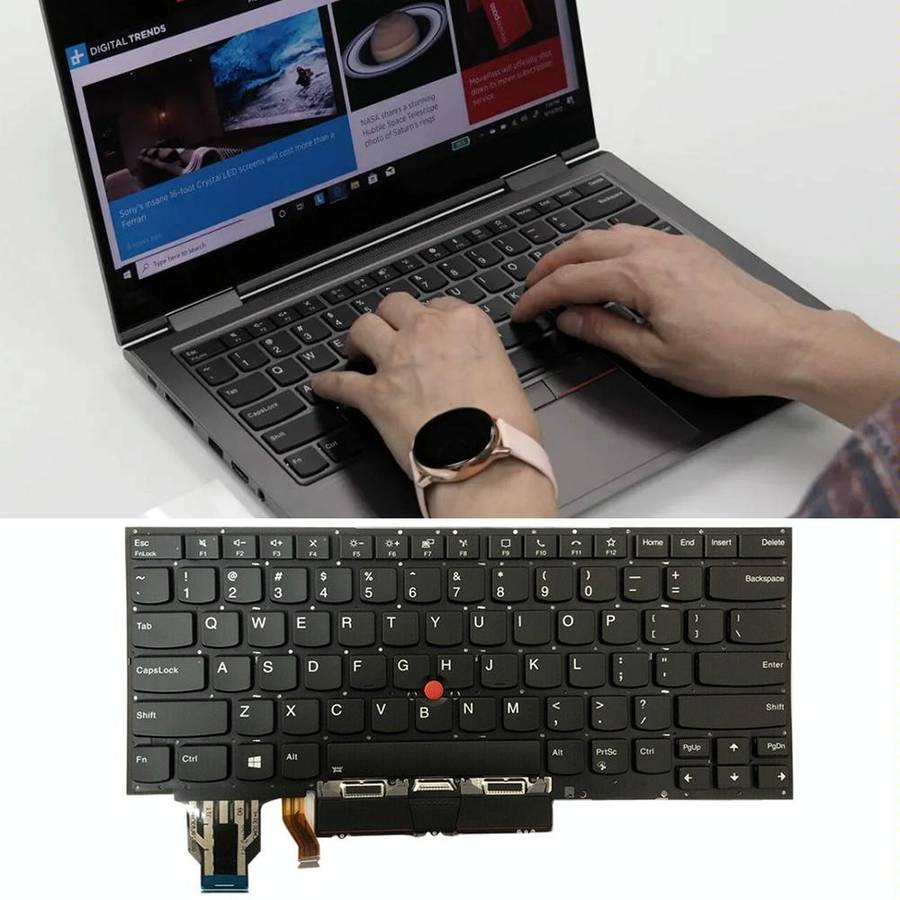 For Lenovo ThinkPad X1 Yoga 4th Gen 20QF US Version Backlight Laptop Keyboard with Touchpad Butto...