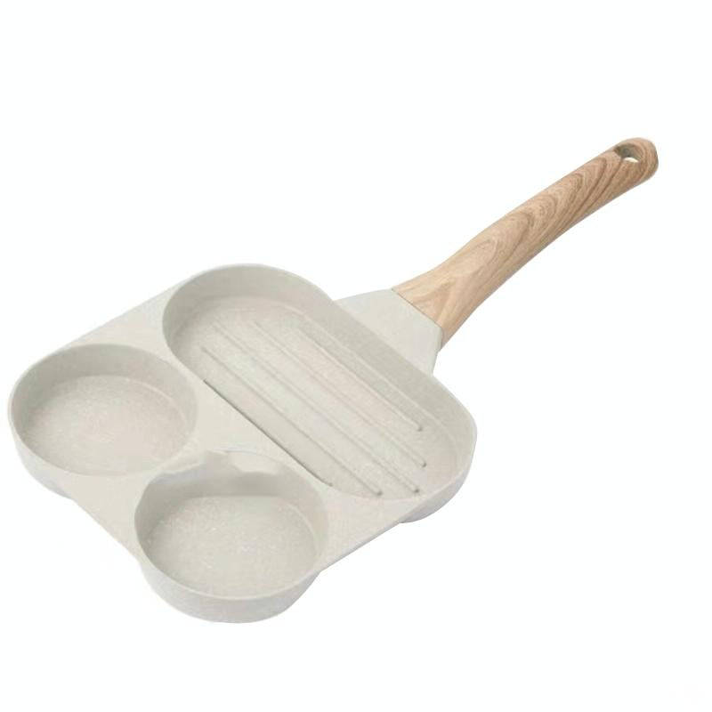 Dual Hole Maifan Stone Non-stick Pan Egg Burger Frying Pan Universal Induction Cooker