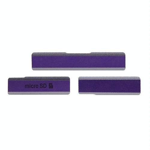 SIM Card Cap + USB Data Charging Port Cover + Micro SD Card Cap Dustproof Block Set for Sony Xper...