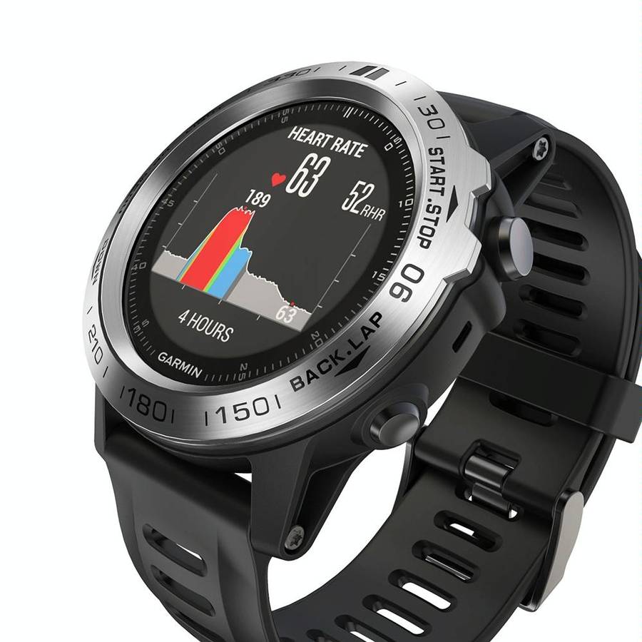 For Garmin Fenix 3/3 HR Smart Watch Steel Bezel Ring, B Version(Silver Ring Black Letter)