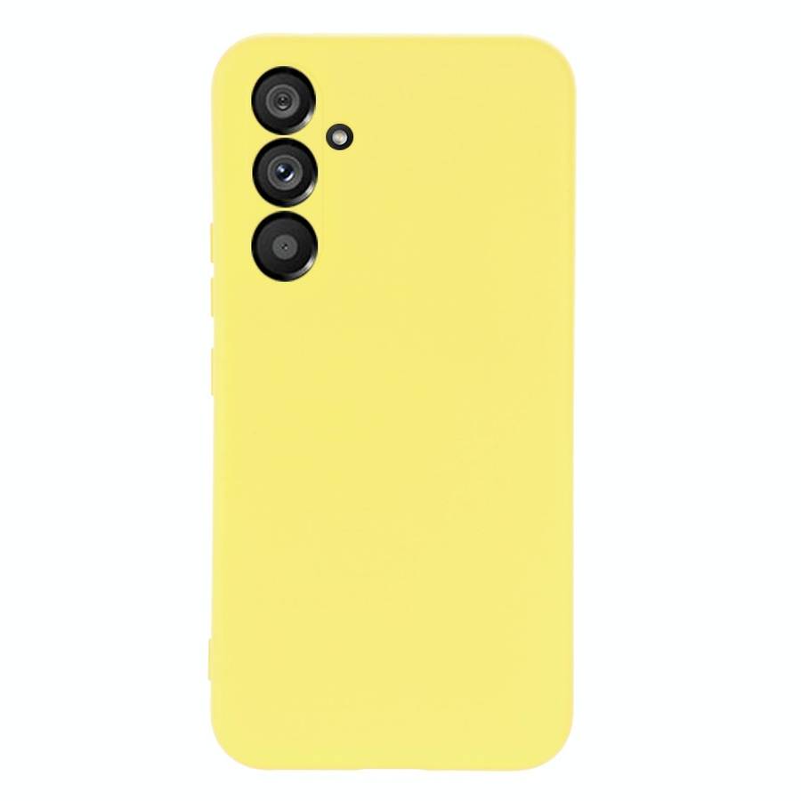 For Samsung Galaxy A34 5G Pure Color Liquid Silicone Shockproof Phone Case(Yellow)