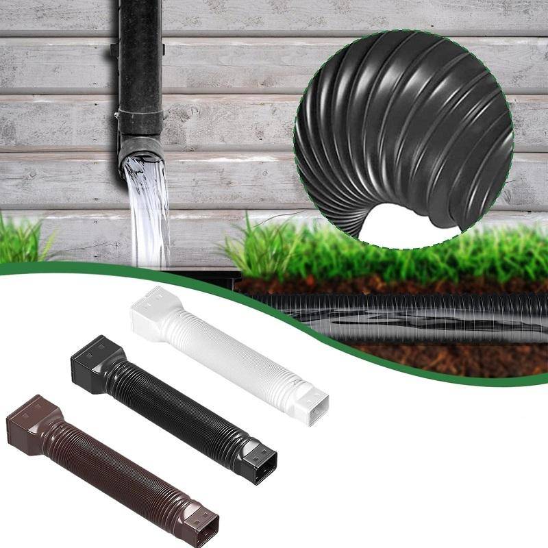Downspout Extenders Telescoping Rain Gutter Drains(Black)