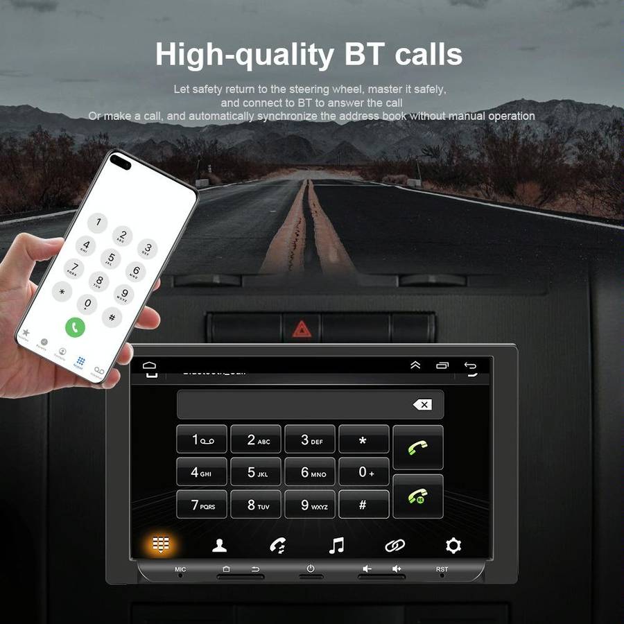 7 inch Carplay GPS Navigation Reverse Integrated Machine, Style: Standard+8 Light Camera(2+32G)