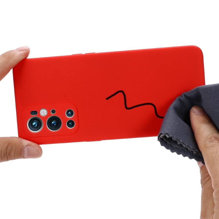 For OnePlus 9 Pro Solid Color Liquid Silicone Dropproof Full Coverage Protective Case(Red)