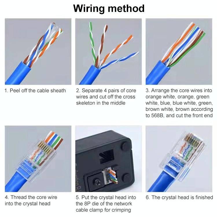 10pcs /Pack Cat6e Unshielded Pass Through RJ45 Connector Modular Plug