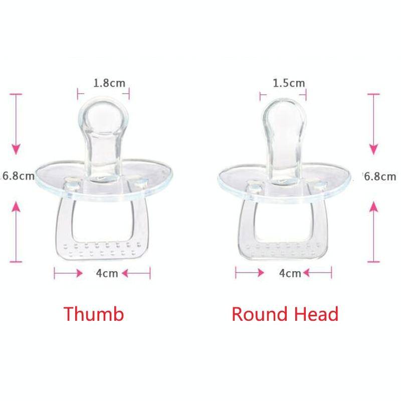Baby Products Full Silicone Round Head Thumb Transparent Pacifier(Round Head)
