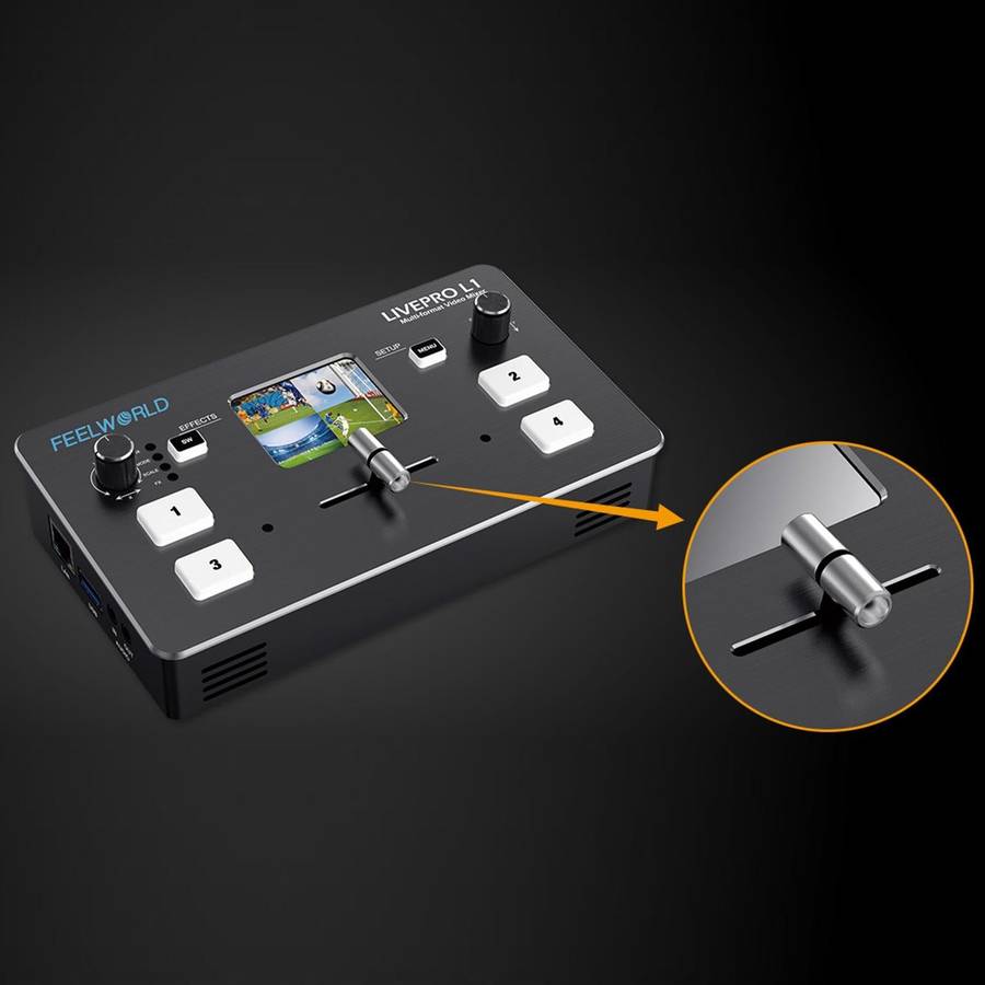 FEELWORLD LIVEPRO L1 Multi-camera Media Live Broadcast 4-Channel Live Production Switcher with 2....