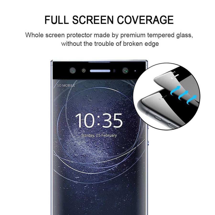 For Sony Xperia XA2 Ultra 25pcs 3D Curved Edge Full Screen Tempered Glass Film