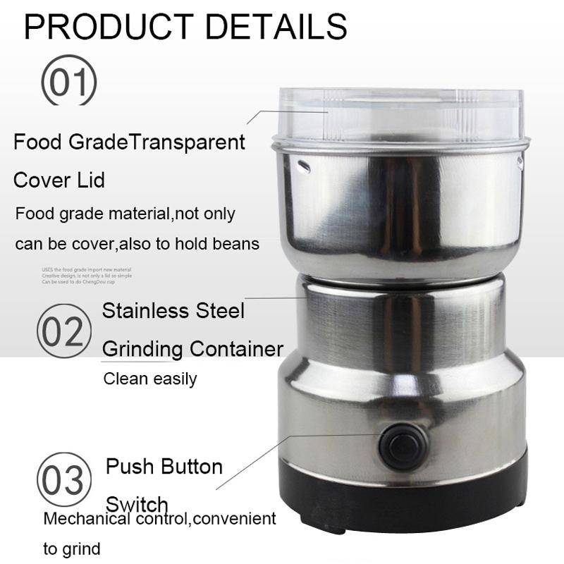 Multi-functional Coffee Grinder Stainless Electric Bean Grinder Herbal Medicine Grinding Machine,...
